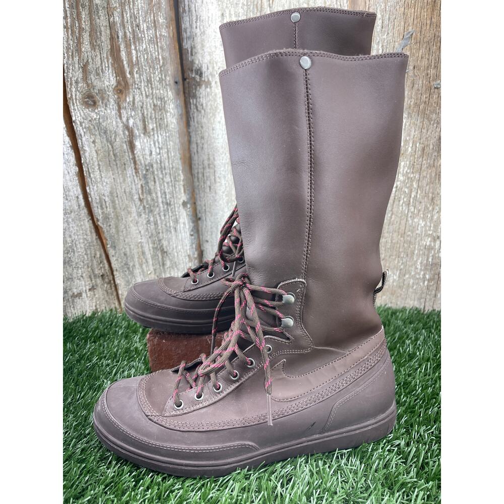 Nike Storm Warrior Rain Boots Brown Fleece Lined Lace-Up Boot Women's 7